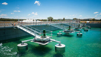 Water being filled into treatment tank for hydrotesting